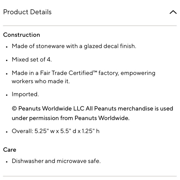 ❤️ NIB- Peanuts Snoopy Stoneware Plates- Set of 4- Pottery Barn - Picture 5 of 5